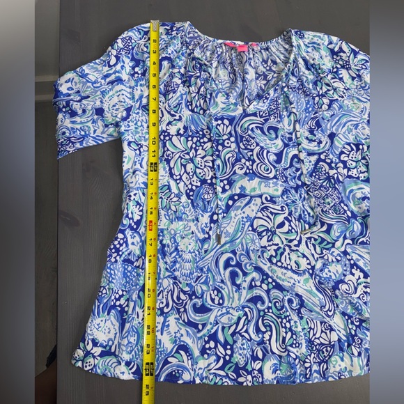 Lilly Pulitzer Blue & White Paisley Print Blouse - Picture 5 of 6